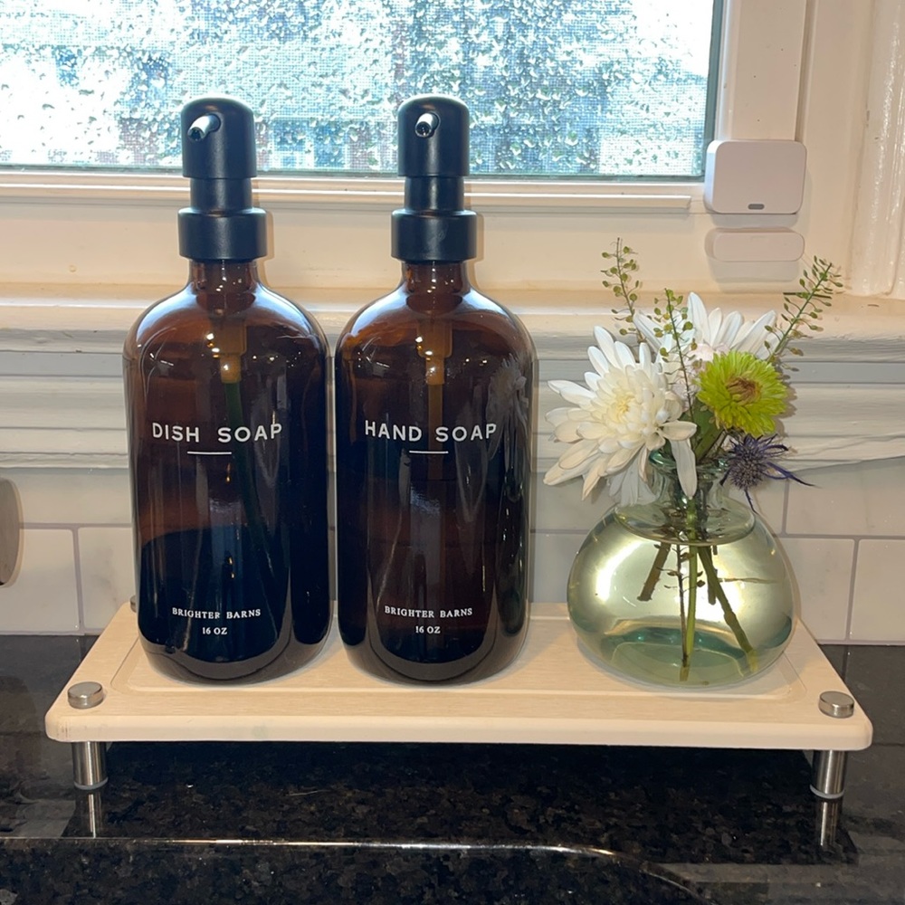 Water Absorbing White Soap Dispenser Tray